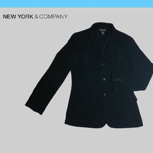 New York & Co Black Crepe 3-Button Blazer